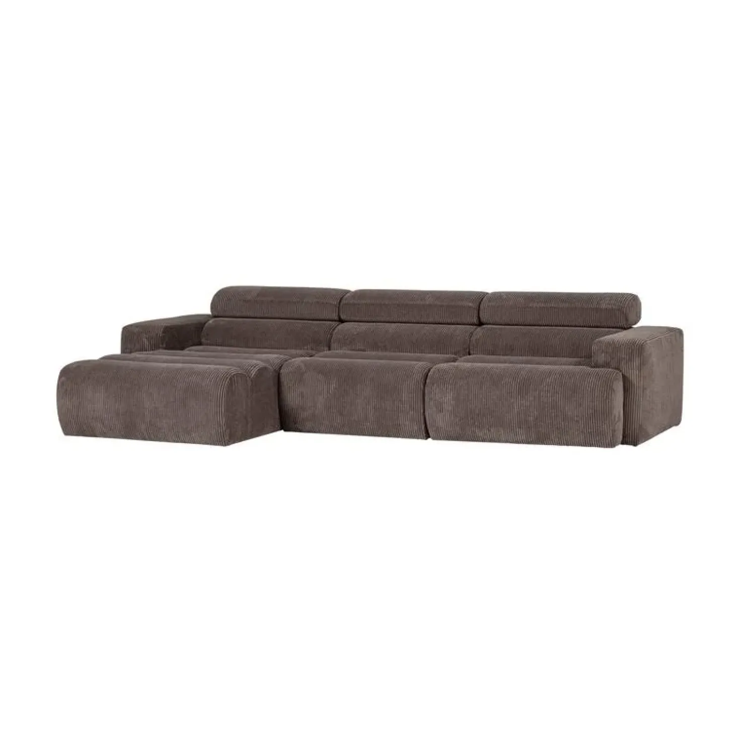 Novi Chaise Longue Bank Links Ribstof Grijsbruin