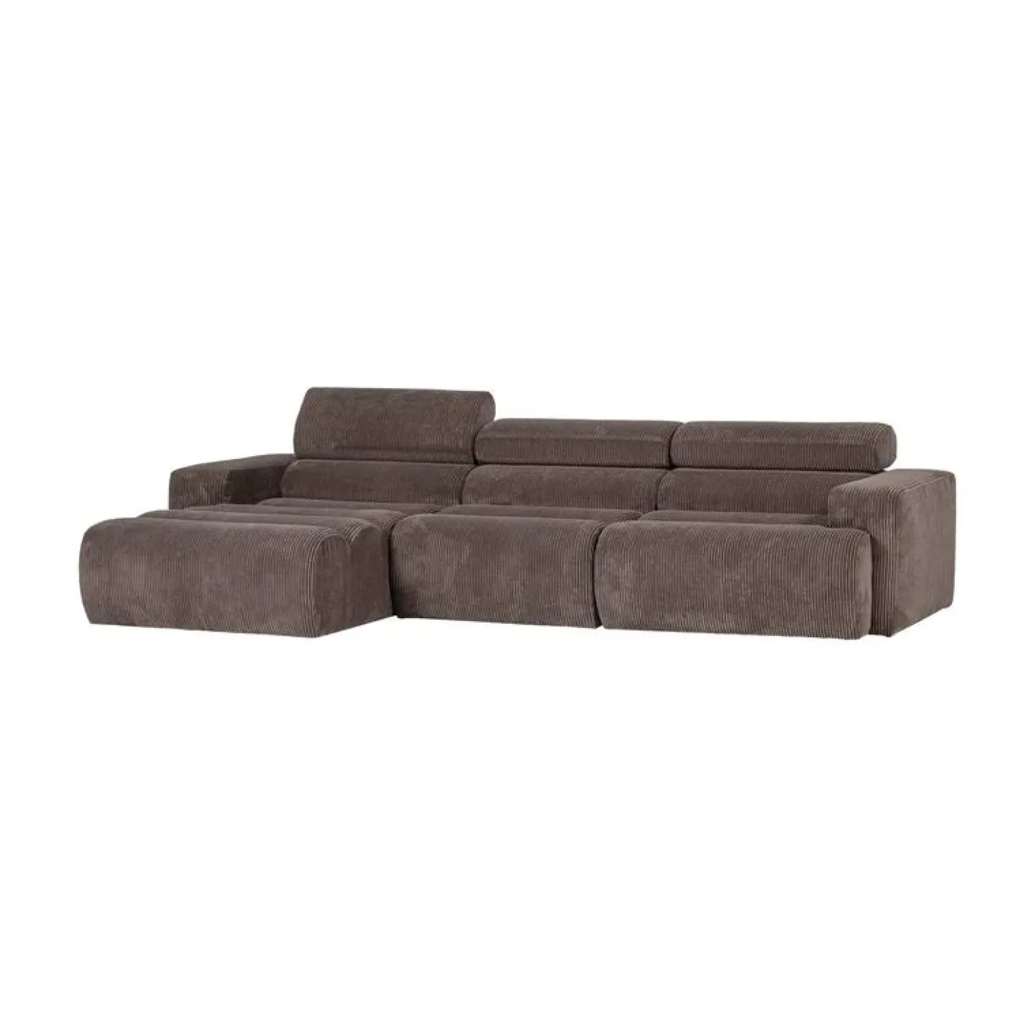 Novi Chaise Longue Bank Links Ribstof Grijsbruin
