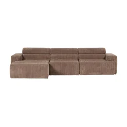 Novi Chaise Longue Bank Links Ribstof Taupe