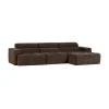 Novi Chaise Longue Bank Rechts Donkerbruin Melange