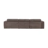 Novi Chaise Longue Bank Rechts Ribstof Grijsbruin