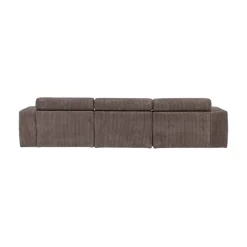 Novi Chaise Longue Bank Rechts Ribstof Grijsbruin