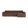 Novi Chaise Longue Bank Rechts Ribstof Mokkabruin