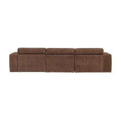 Novi Chaise Longue Bank Rechts Ribstof Mokkabruin