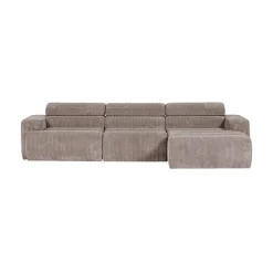 Novi Chaise Longue Bank Rechts Ribstof Zand