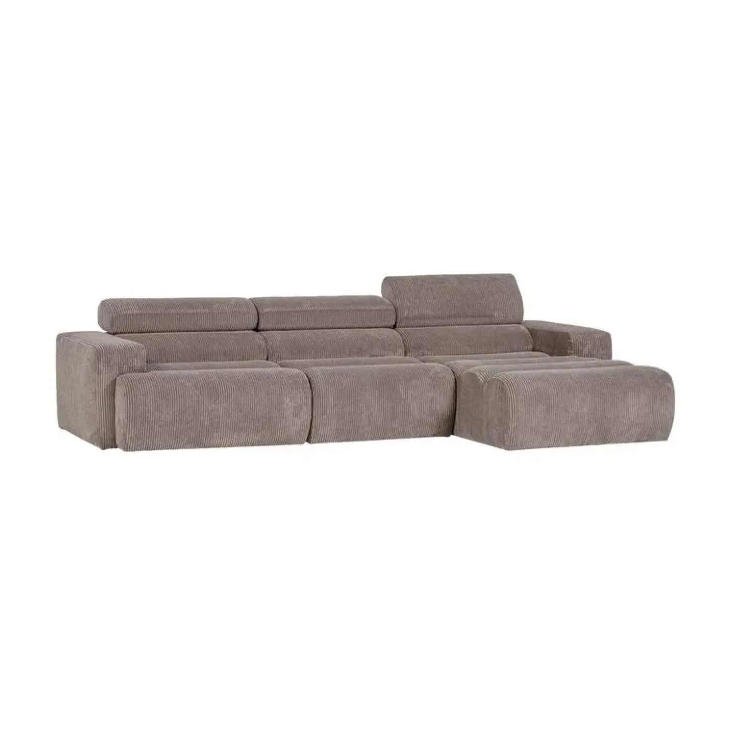 Novi Chaise Longue Bank Rechts Ribstof Zand