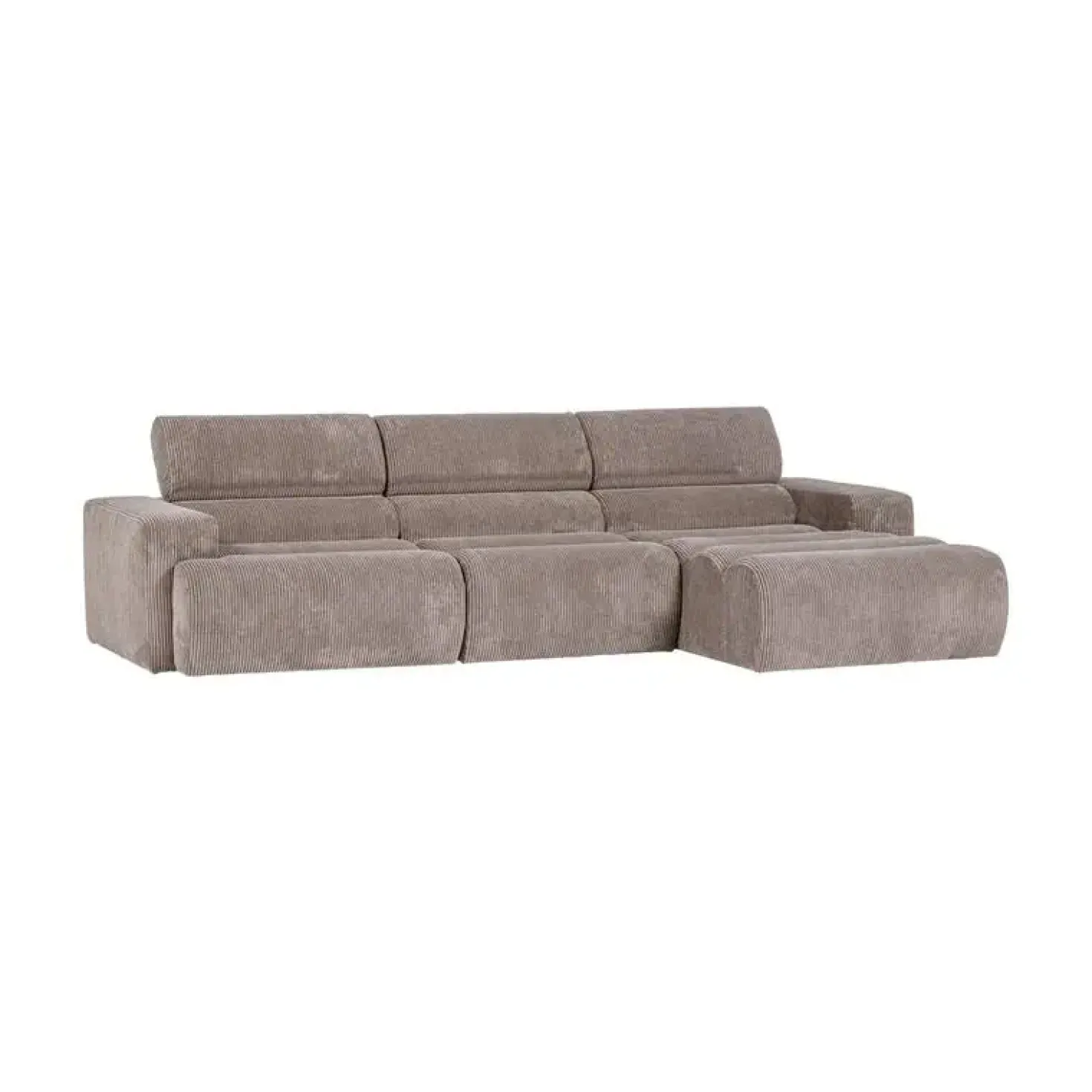 Novi Chaise Longue Bank Rechts Ribstof Zand
