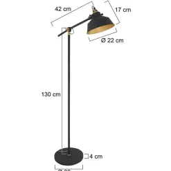 Nové vloerlamp industrieel zwart
