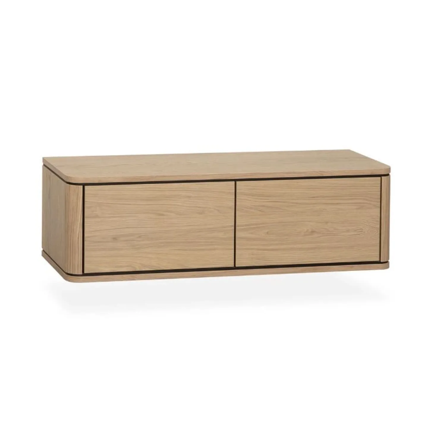 Nuvoro Zwevend Tv meubel 2-deurs Blond oak 124cm