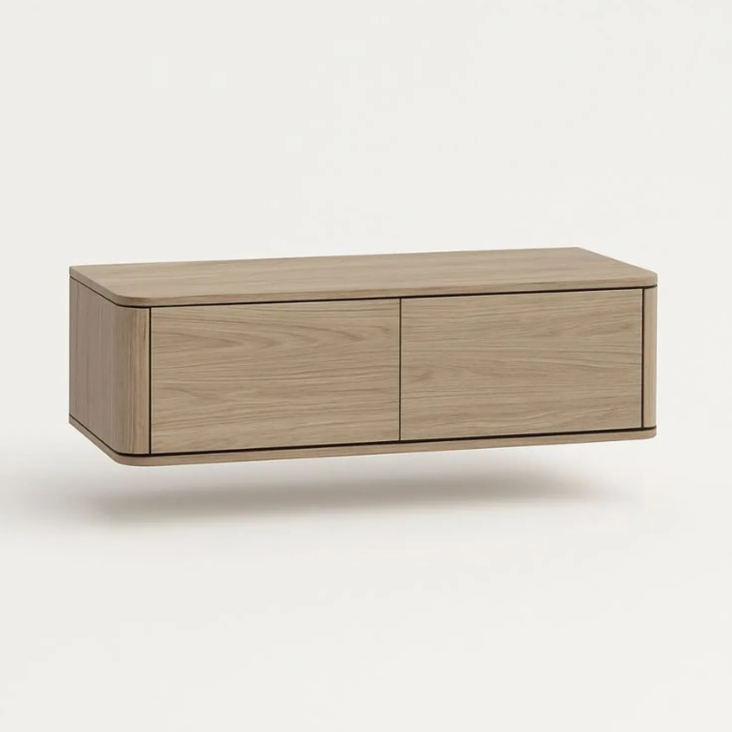 Nuvoro Zwevend Tv meubel 2-deurs Misty oak 124cm