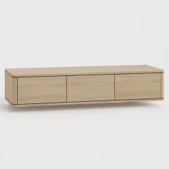 Nuvoro Zwevend Tv meubel 3-deurs Misty oak 180cm