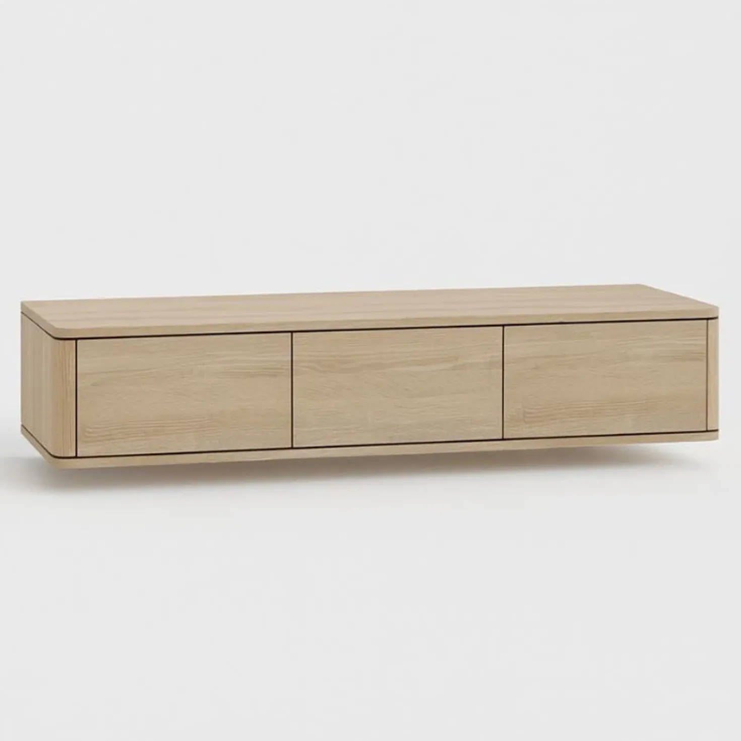 Nuvoro Zwevend Tv meubel 3-deurs Misty oak 180cm