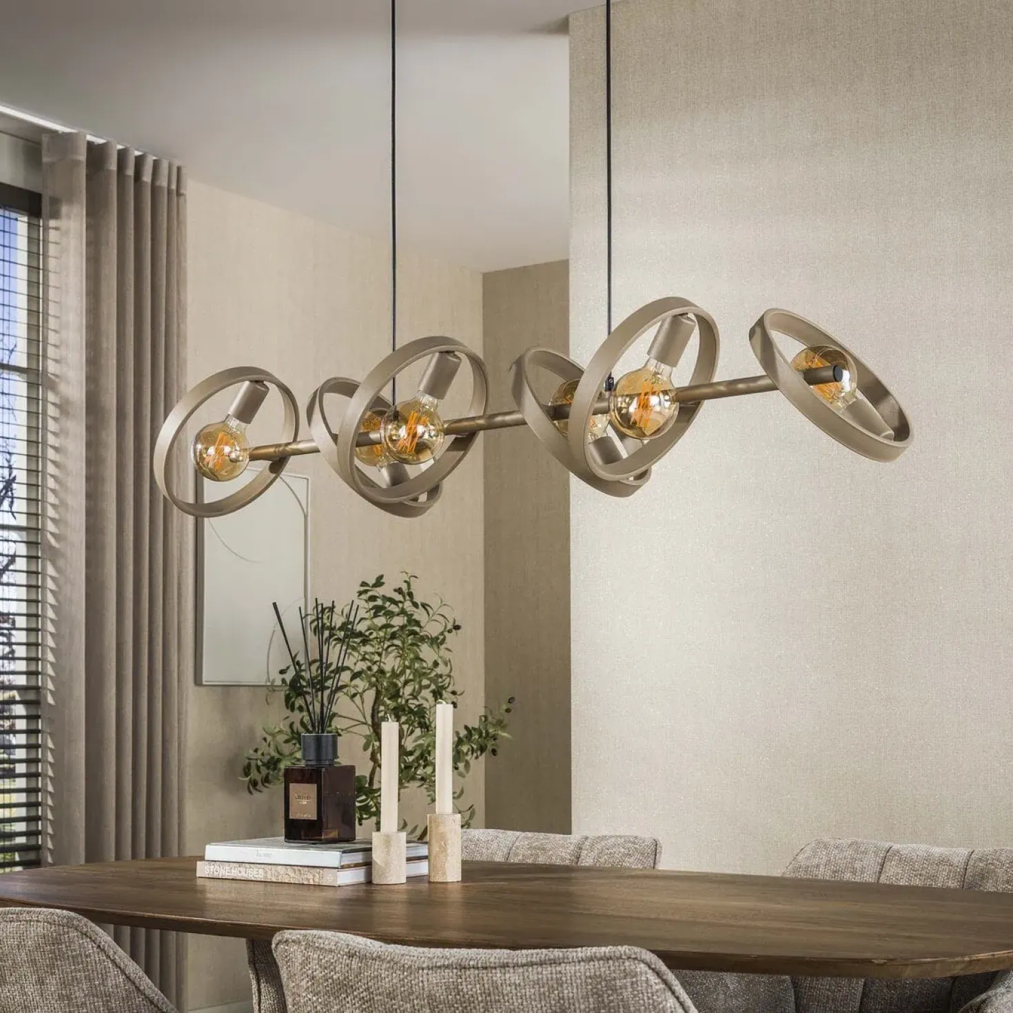 Octavia 6-lichts Hanglamp Beige