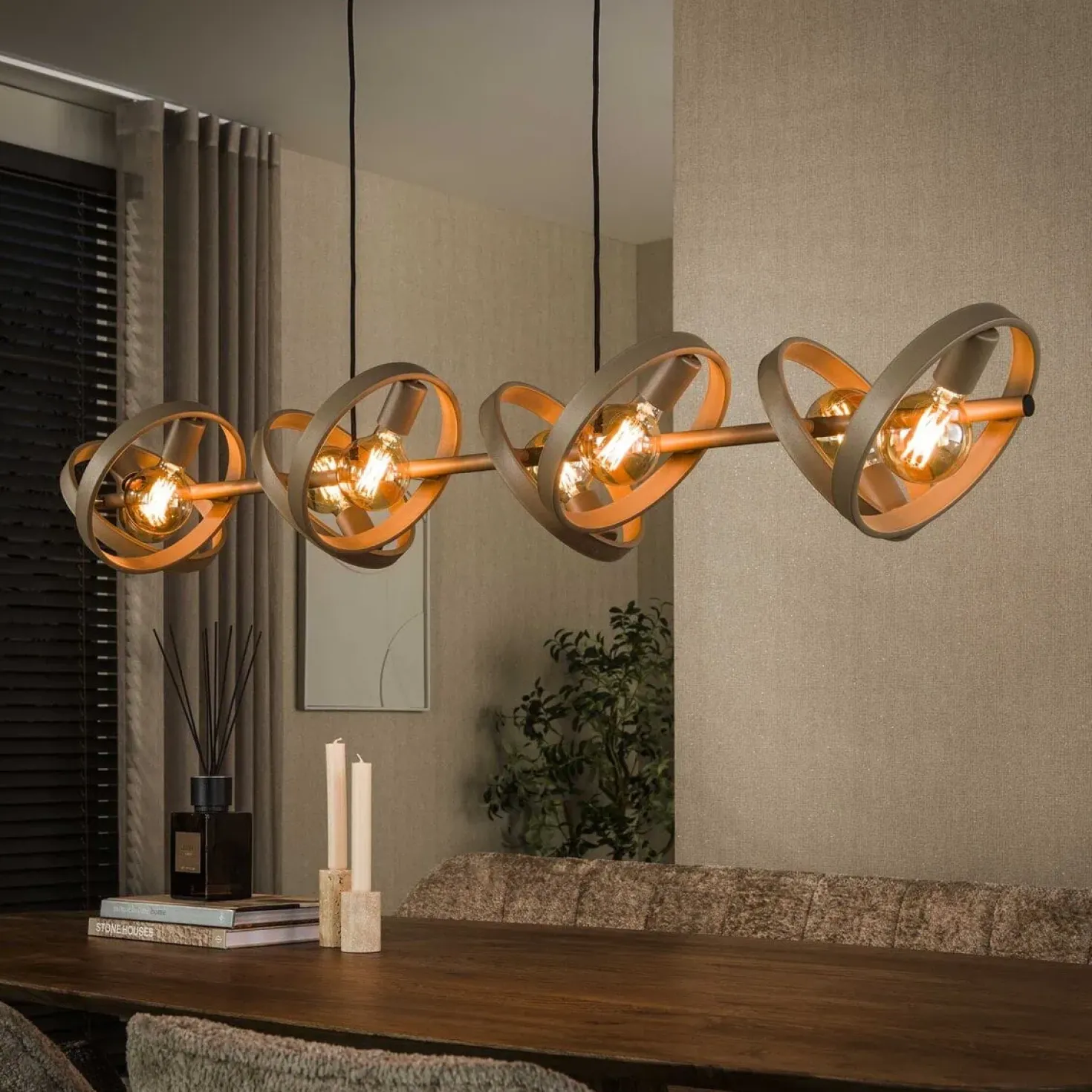 Octavia 8-lichts Hanglamp Beige