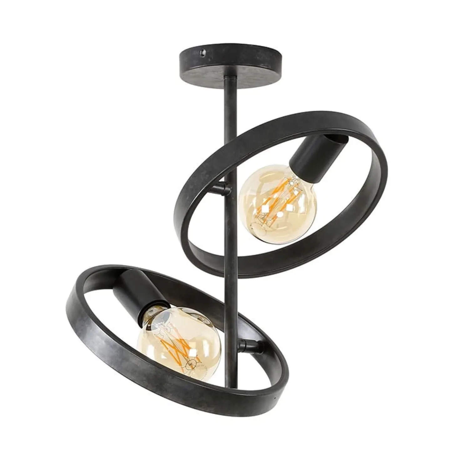Octavia 2-lichts plafondlamp industrieel