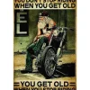 Old biker Don’t stop riding - metalen bord
