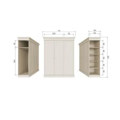 Olivia Kledingkast Dennenhout Dust 171cm