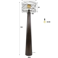 Omaha 1-lichts Vloerlamp Bruin