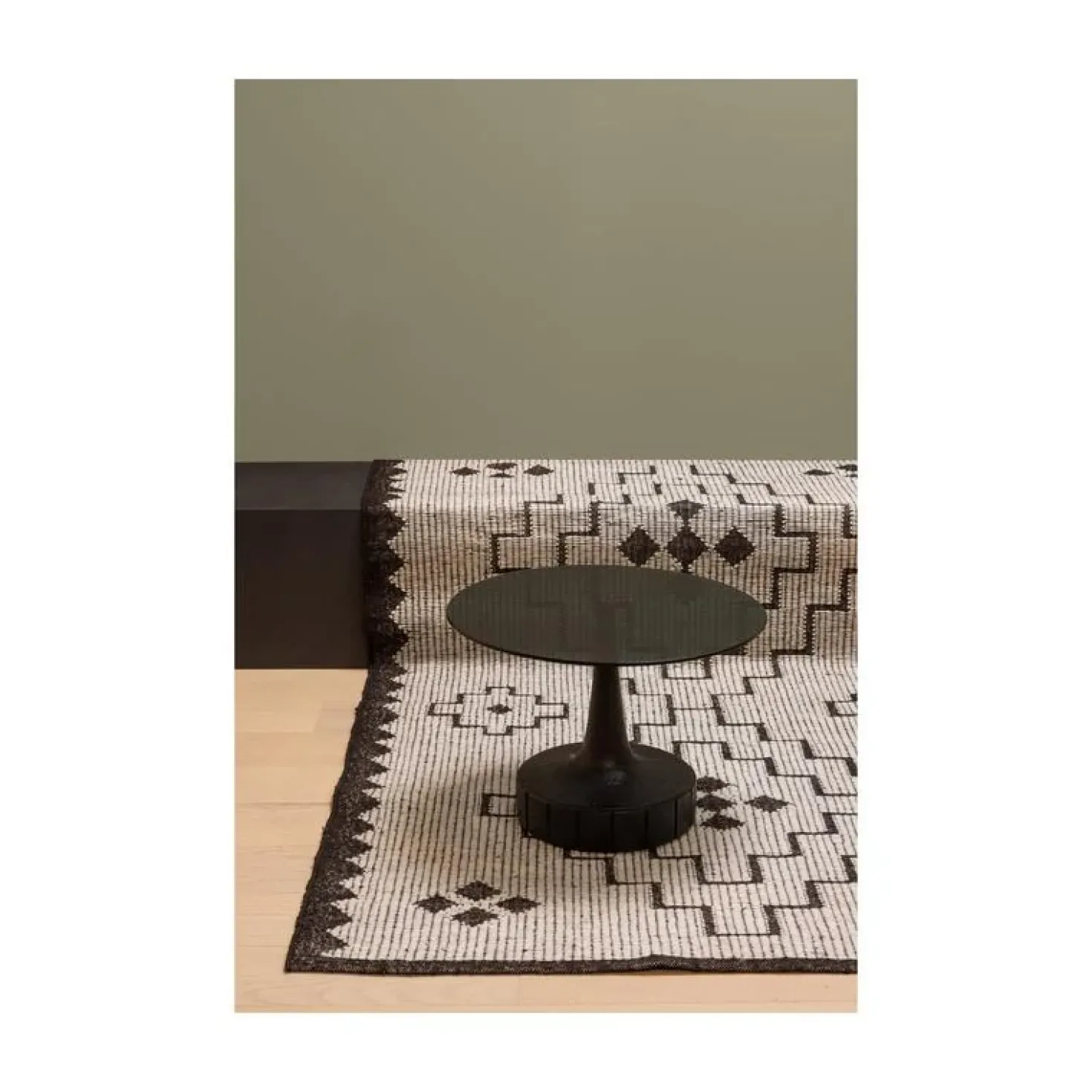 Omari Vloerkleed Wol/Jute Naturel/Zwart 160x230cm