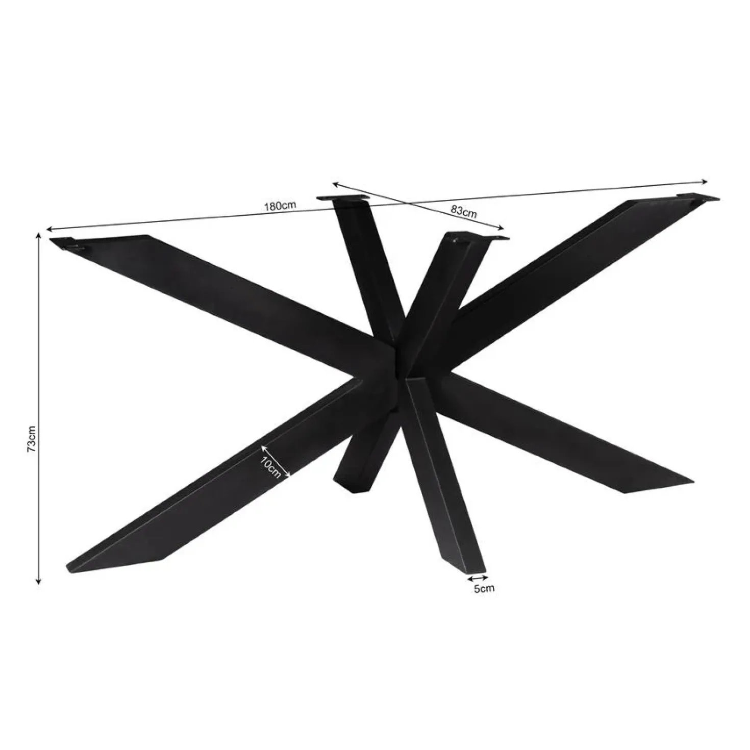 Onyx Matrixpoot ovaal/rechthoek zwart 160cm