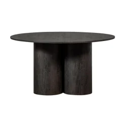 Oona Eettafel Rond Met 3-Poot MDF Donkerbruin 140cm
