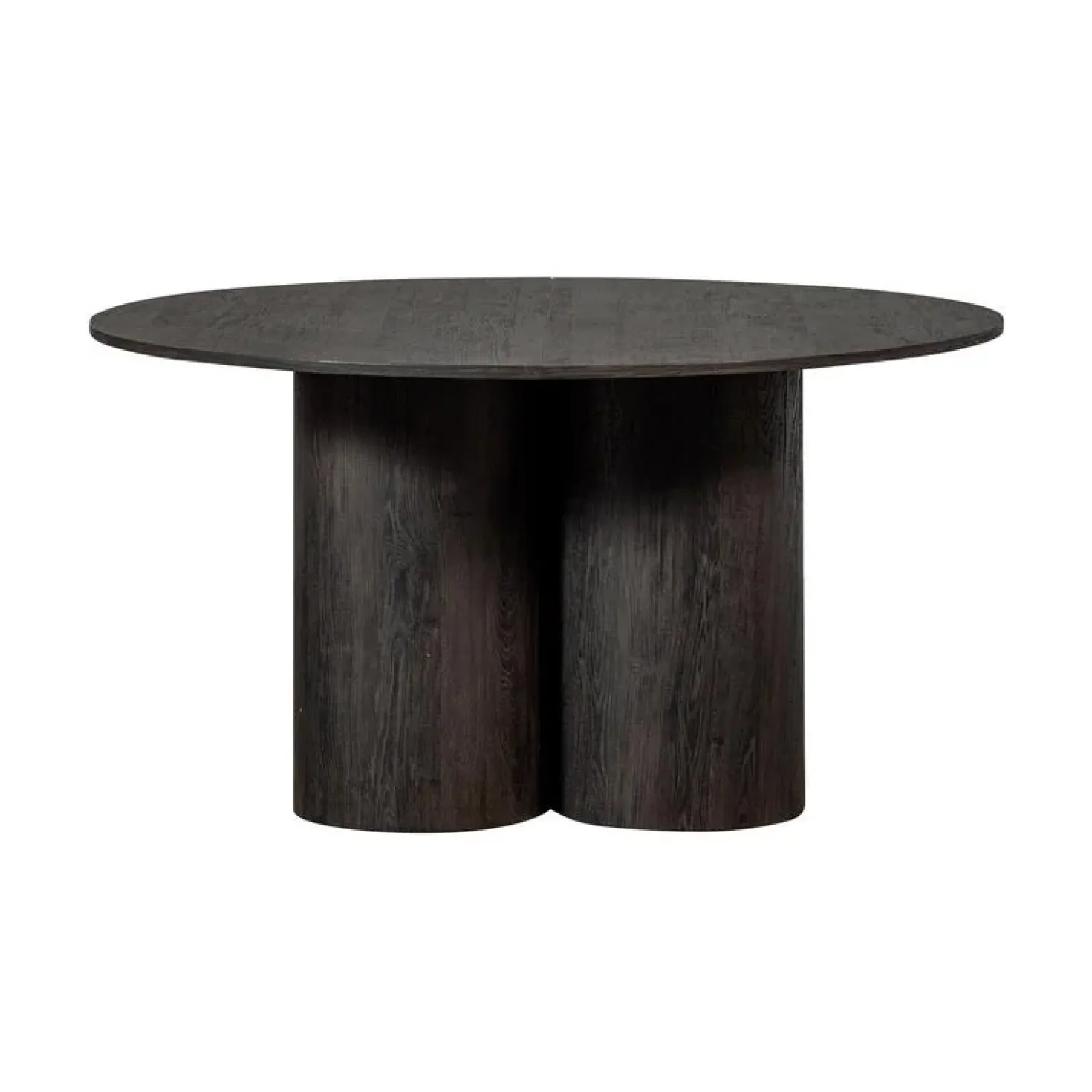 Oona Eettafel Rond Met 3-Poot MDF Donkerbruin 140cm