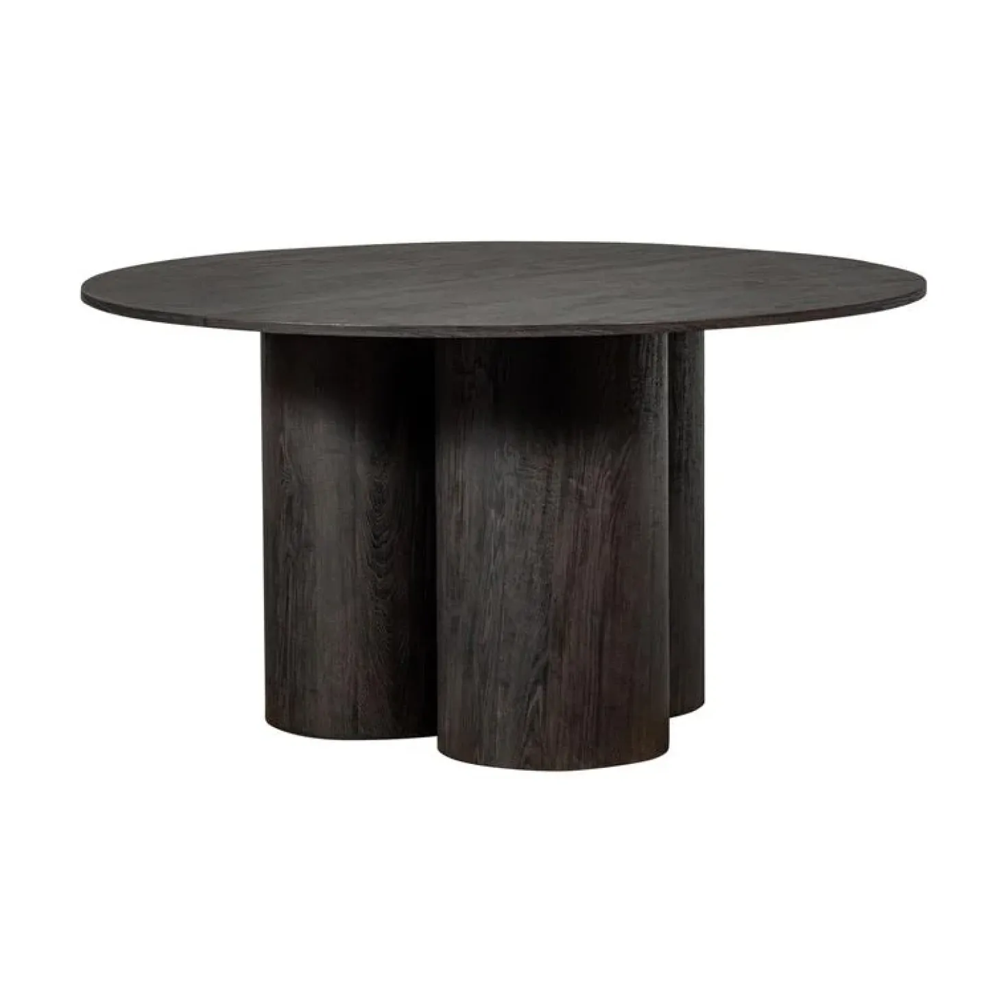 Oona Eettafel Rond Met 3-Poot MDF Donkerbruin 140cm