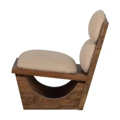 Opulent Fauteuil Bouclé/Hout Naturel