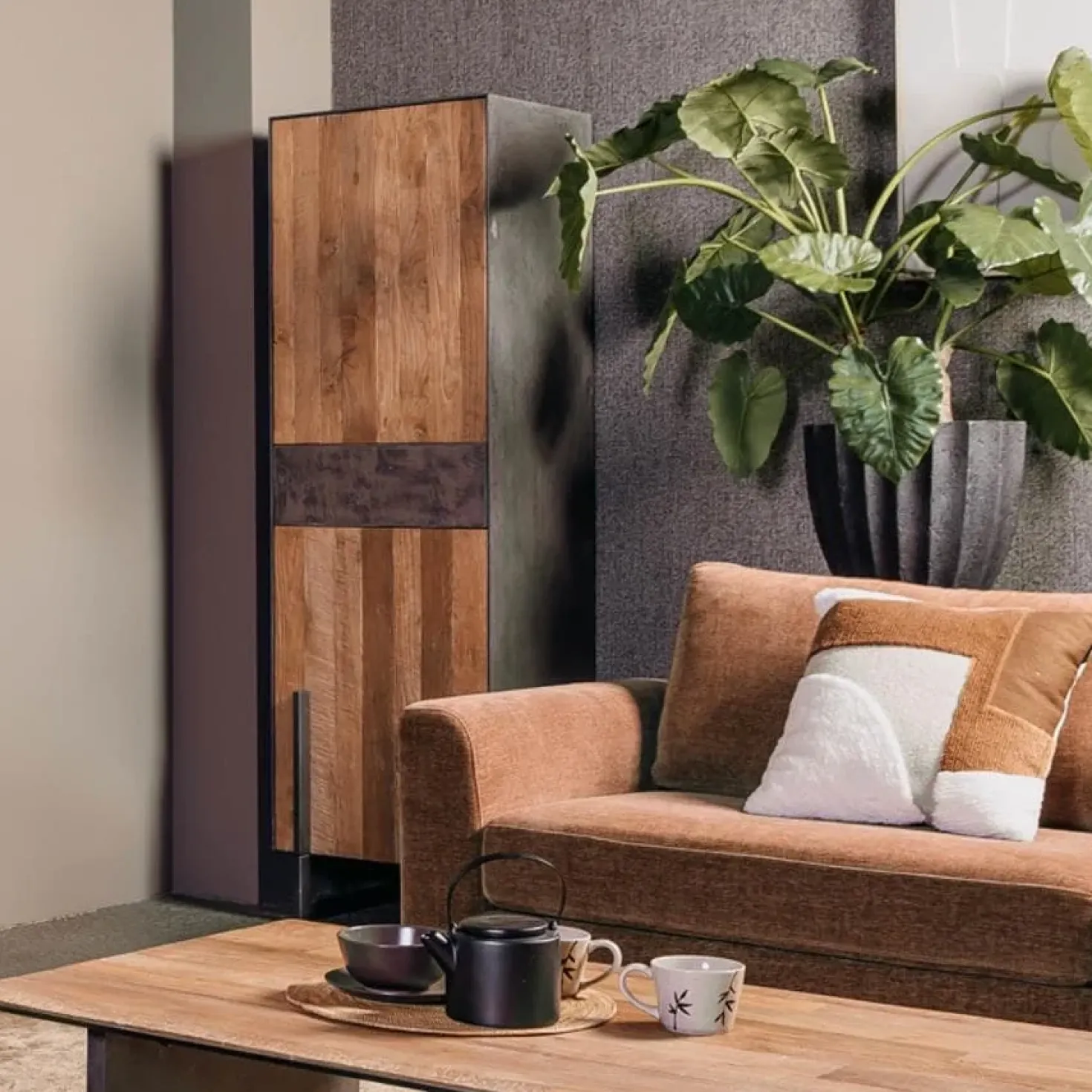 Ora Wandkast Teakhout 57 cm