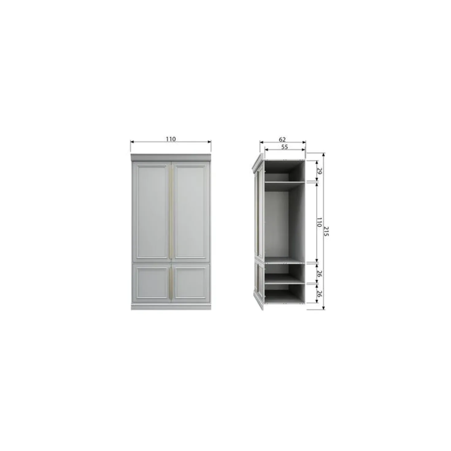 Organize Kledingkast Dennenhout Mist 62cm