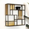 Orianna wandrek industrieel mangohout vierkant naturel 70cm