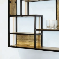 Orianna wandrek industrieel mangohout vierkant naturel 70cm