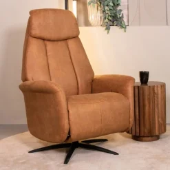 Oslo Fauteuil Cognac Microleder Elektrisch