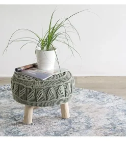 Parandis vloerkleed vintage rond blauw