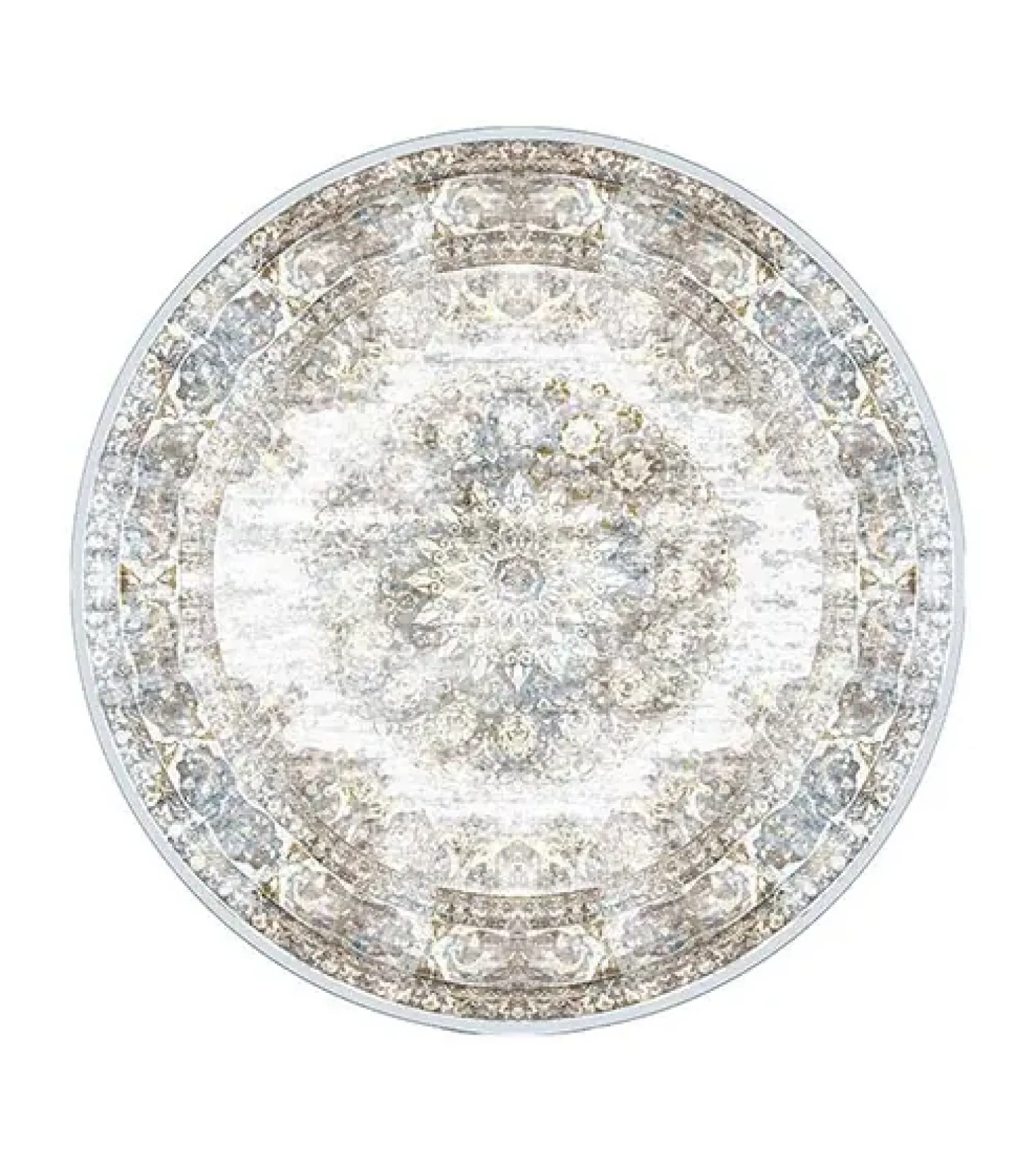 Parandis vloerkleed vintage rond taupe