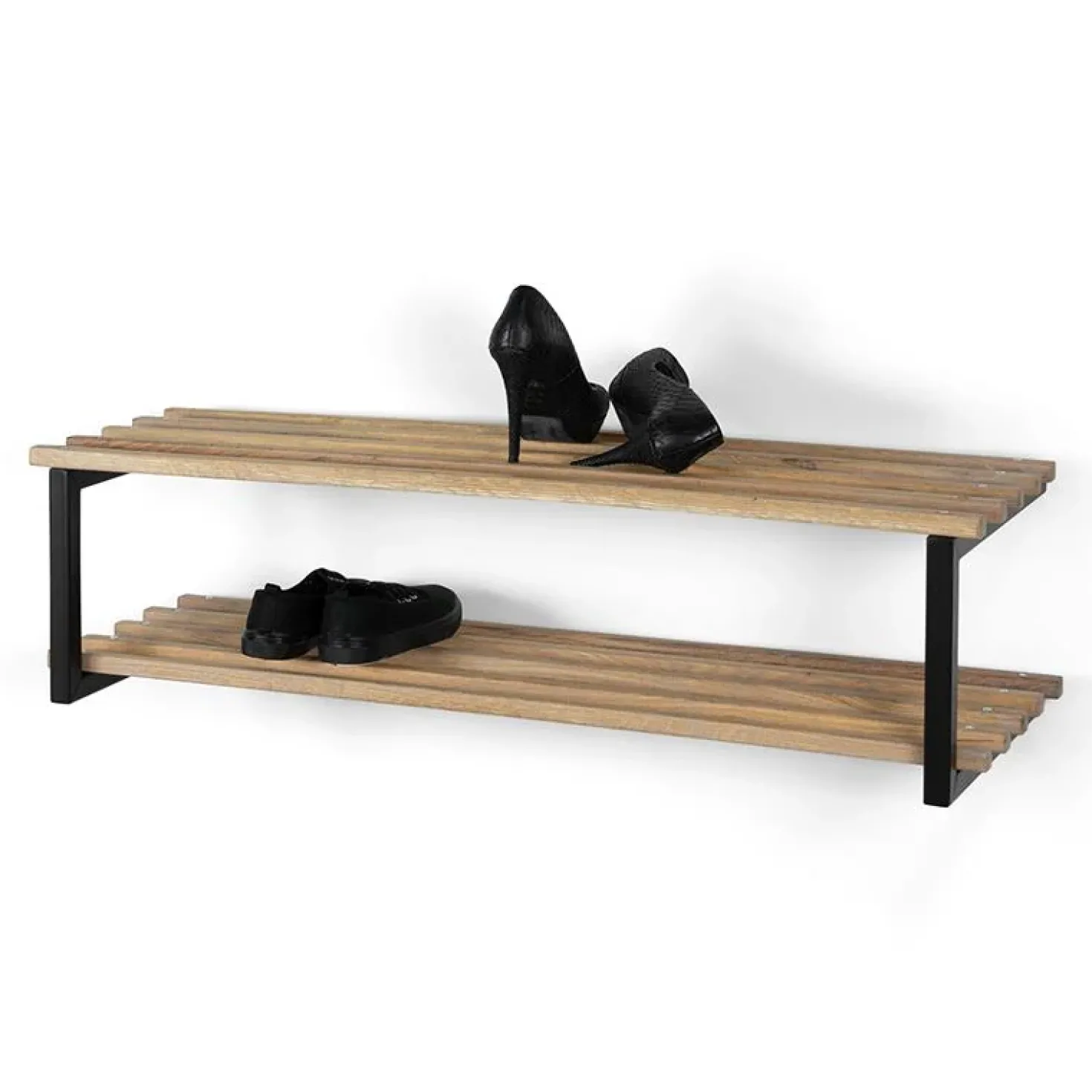 Parker industrieel schoenenrek XL zwart / hout