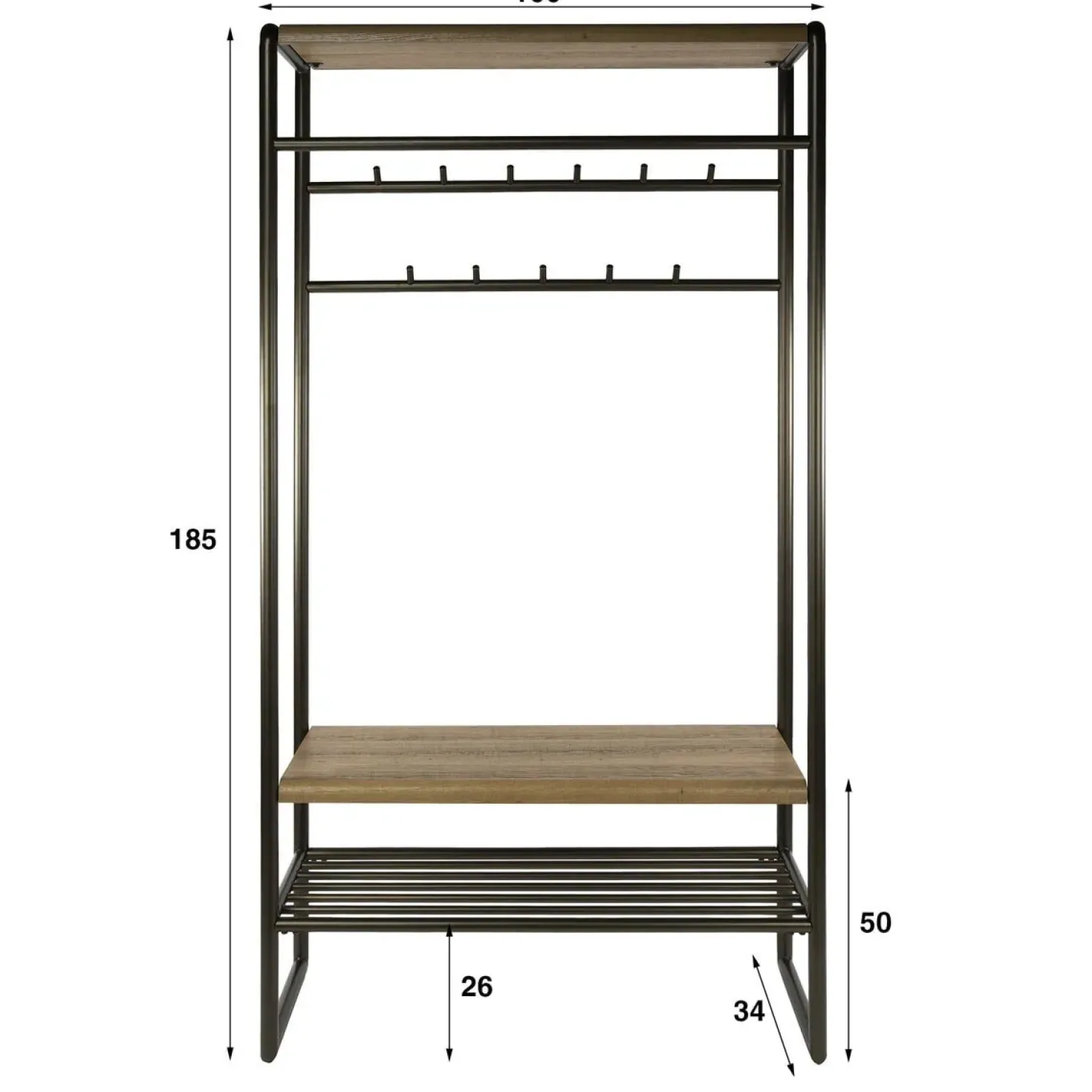 Patrick Garderobemeubel brons 100cm
