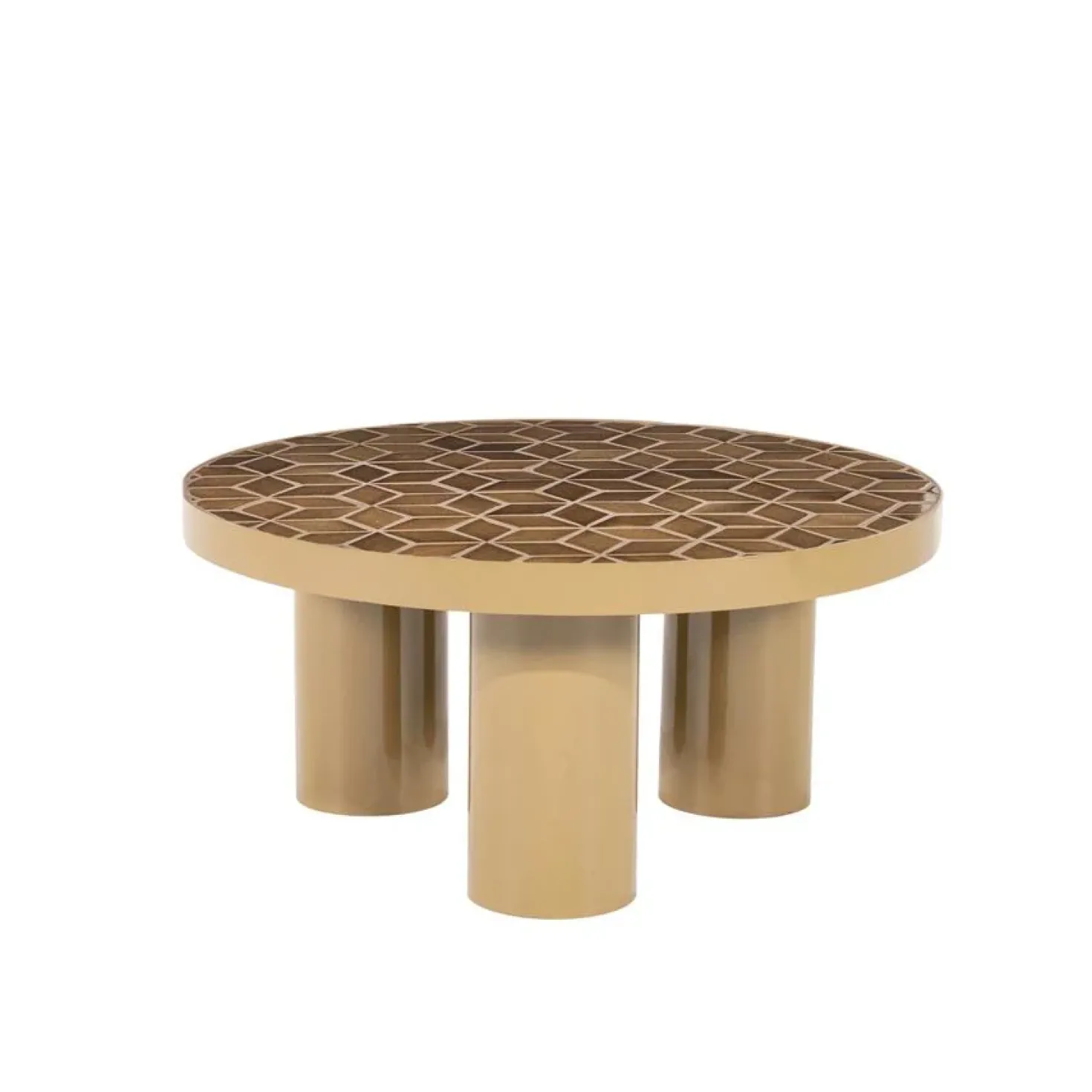 Patterna Salontafel rond keramiek Bruin 71cm