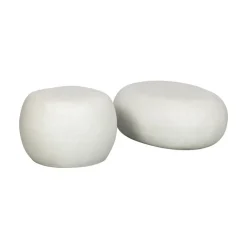 Pebble Bijzettafel Betonlook Wit 50cm