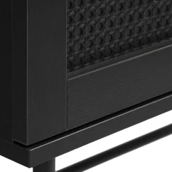 Pernille bijzettafel zwart melamine rotan 45cm