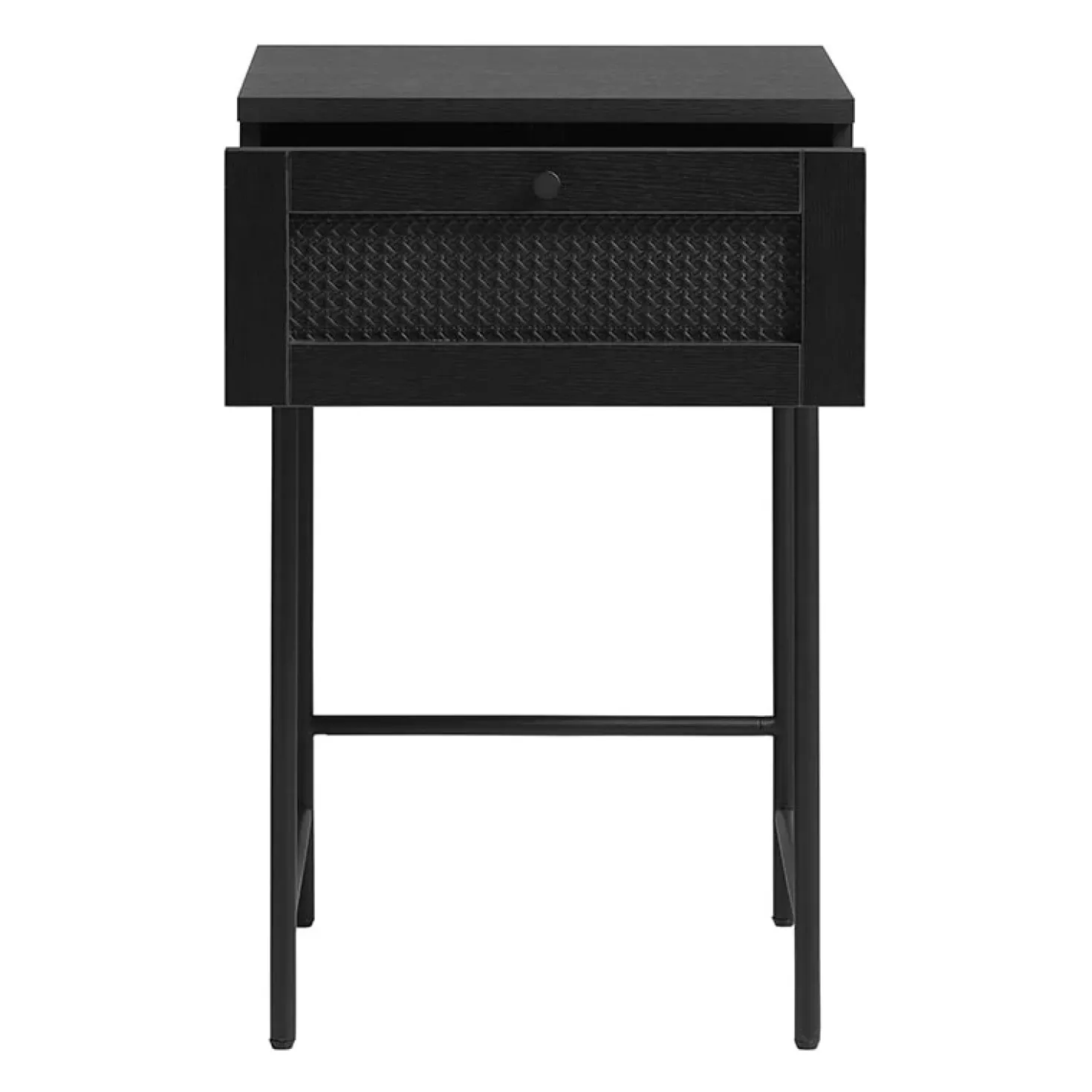Pernille bijzettafel zwart melamine rotan 45cm