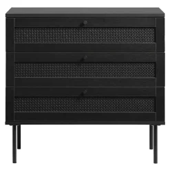 Pernille dressoir zwart melamine rotan 80cm