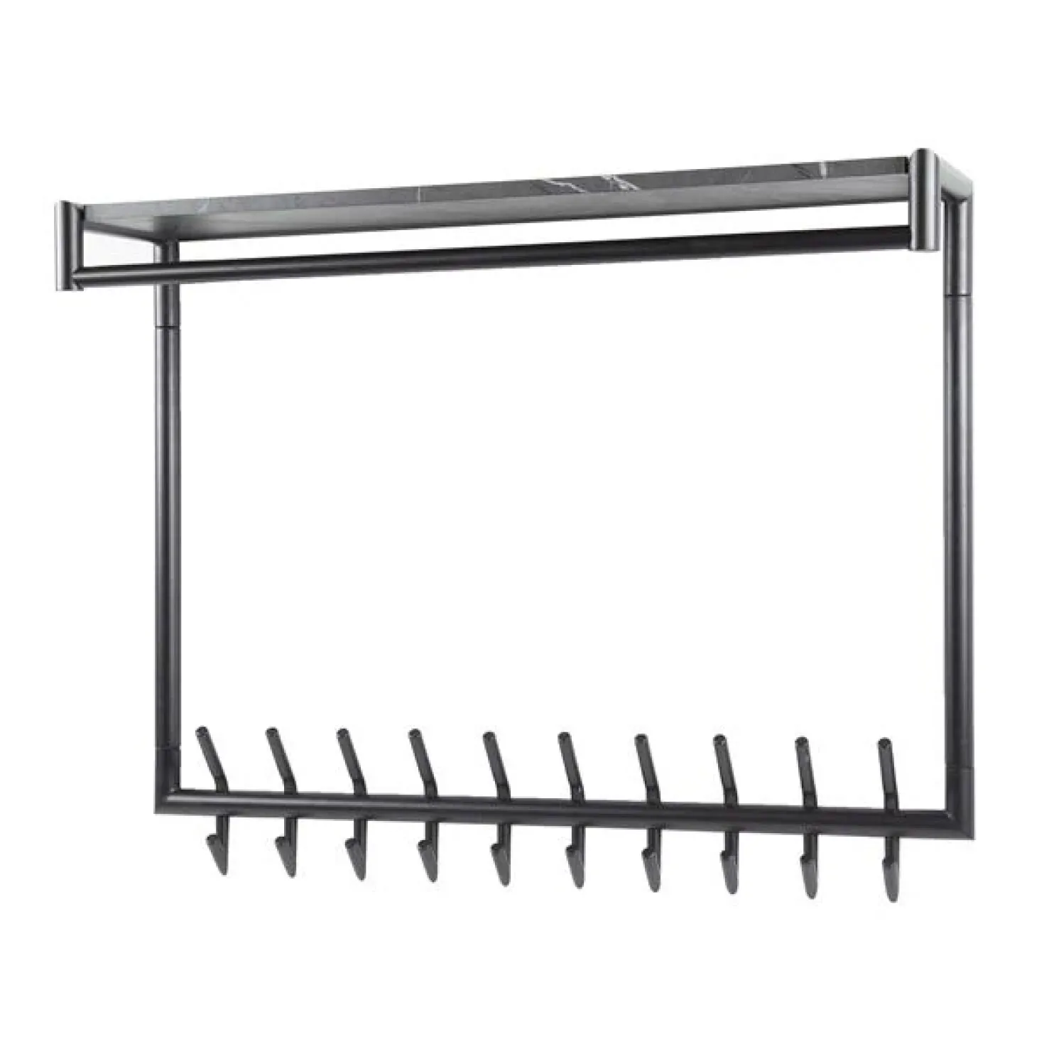 Phoebe Kapstok 20 haaks hoog Antraciet melamine 100cm
