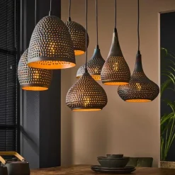 Pinch Hanglamp 7-lichts Zwart bruin