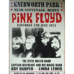 Pink Floyd Knebworth - metalen bord