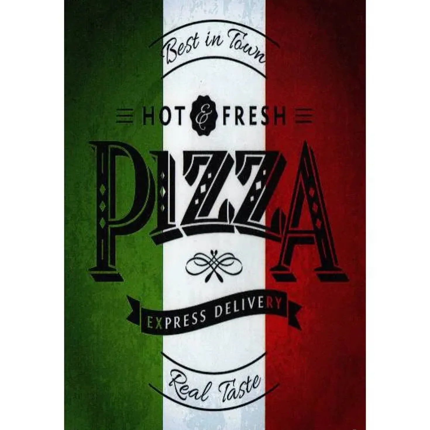 Pizza best in town - metalen bord
