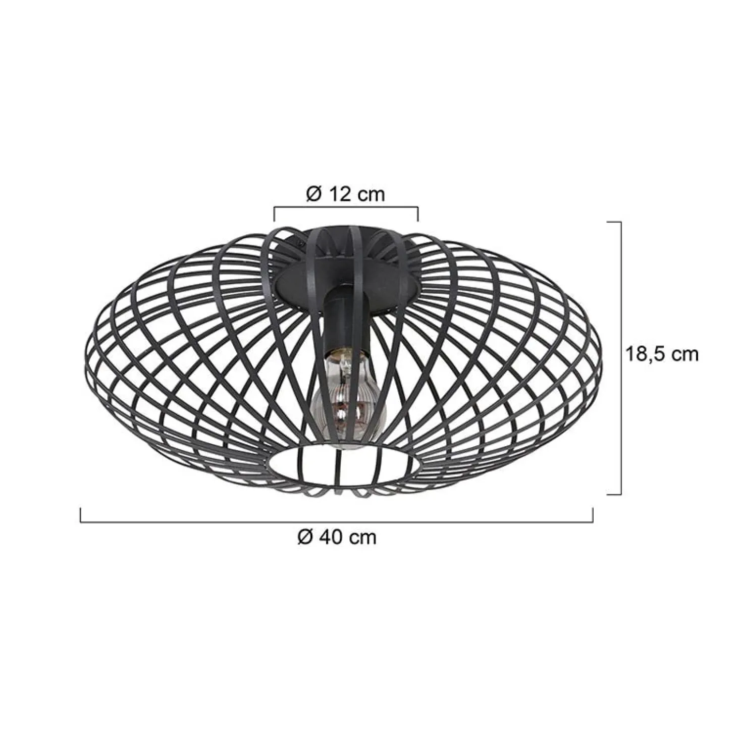 Plafondlamp Dunbar Zwart