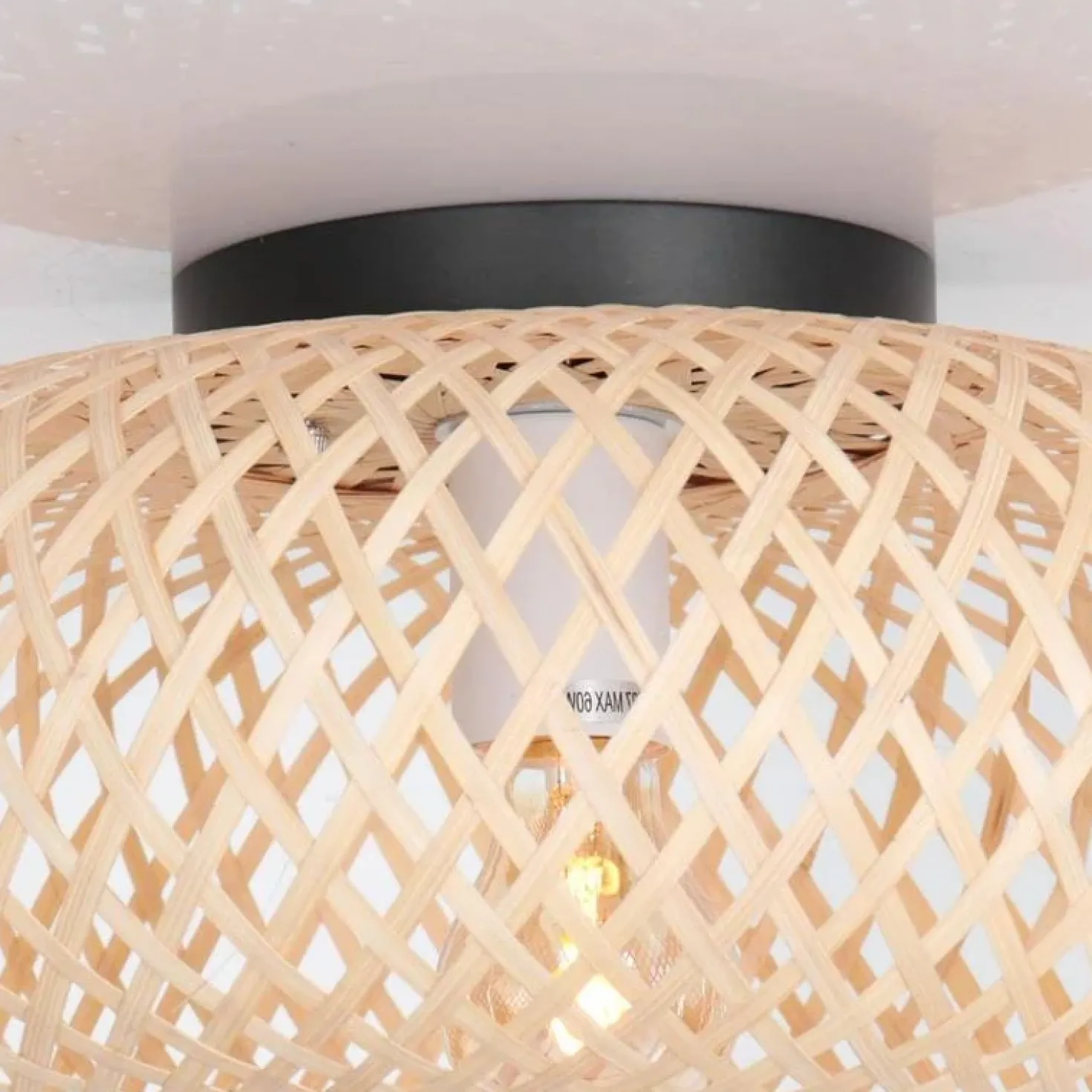 Plafondlamp Maze 1-lichts licht hout