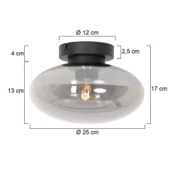 Plafonniere Reflection smoke glass small