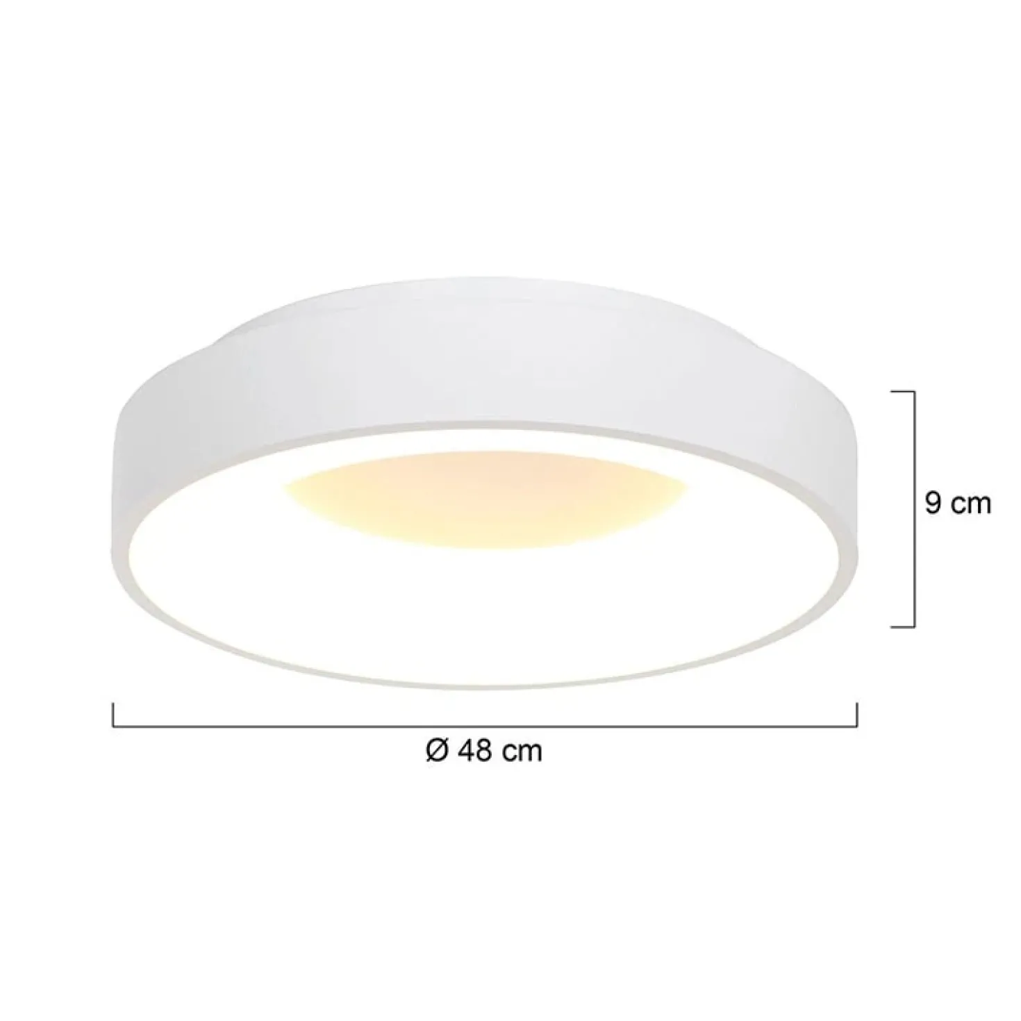 Plafonniere Ringlede wit large 48cm